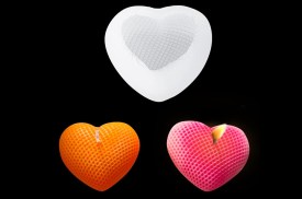 Molde silicona corazon con textura segrinado
